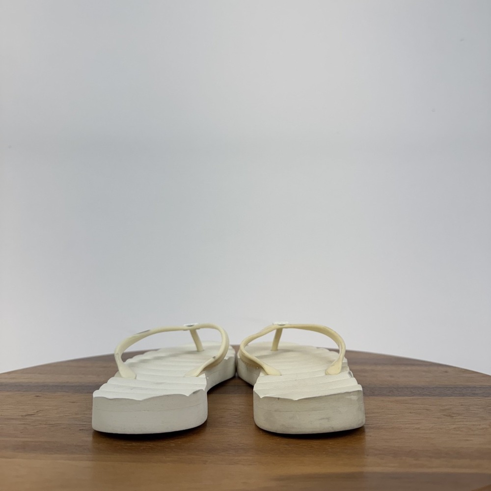 Womens Tory Burch Kira Dark Ivory Quilted Casual Thong Flip Flops Sandals Size 6 - Picture 4 of 8